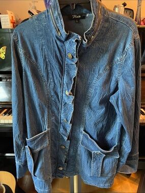 Flair Blue Denim Jacket - Zip-up Jacket